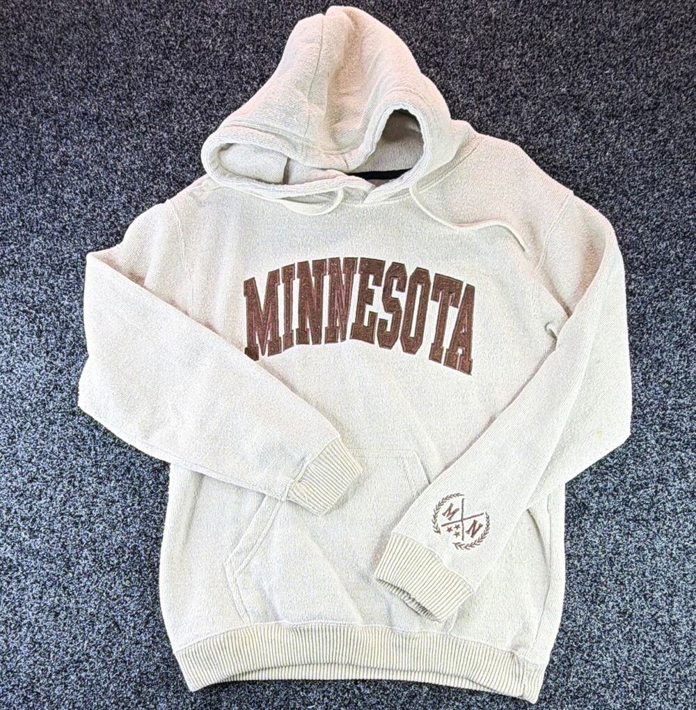 New York Popular Minnesota College White Pullover Hoodie Womens S Logo Pockets